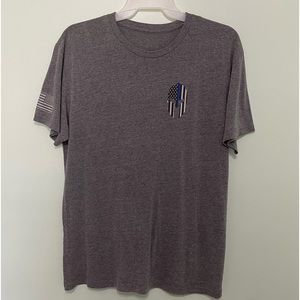 XL Punisher (police logo) t-shirt  NJ w/ thin blue line on back w/ bible verse